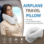 2in1 Ergonomic Memory Foam Travel Neck Pillow – 2025 Upgrade Travel Pillow for All Sleep Positions on Flights, Road Trips, and Long Distance Travel with Drawstring Bag (Adjustable - Gray)