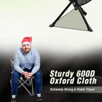 REDCAMP Folding Camping Chair for Spectator Portable, Lightweight 3 Legged Tripod Camping Stools for Adults Fishing Backpacking Hunting, 17 Inch Tall, Black