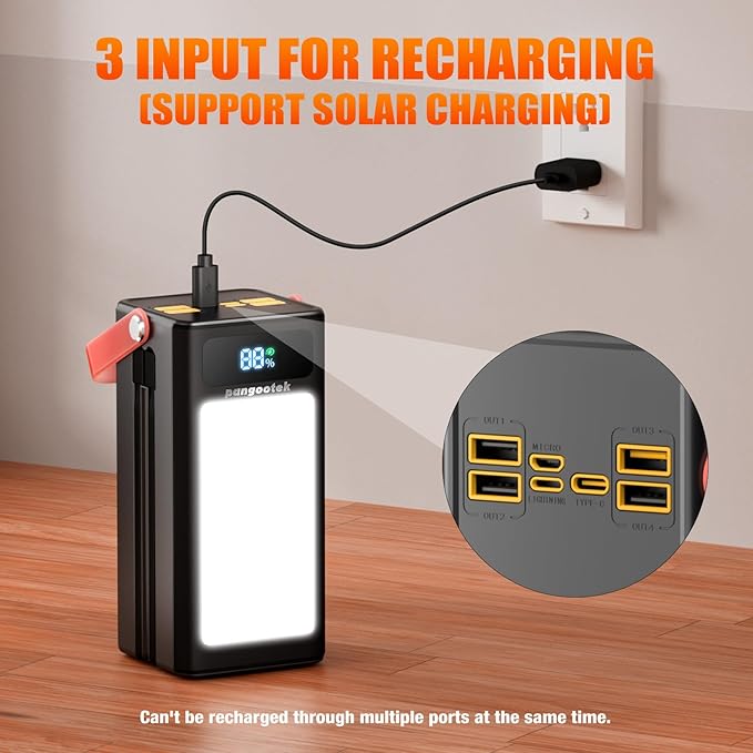Portable Power Bank Station 99Wh Outdoor Generator LCD Display Backup Phone Battery Pack Portable PD Fast Charger for Laptop Cellphone Travel Camping Home Use with Full Flashlight
