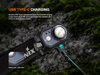 Fenix HL45R 1000 Lumen Zoomable Headlamp, USB-C Rechargeable, 3X AAA Dual Fuel, Gesture Sensing, Adjustable Focus with Floodlight,Spotlight, Red Light and Organizer