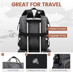LOVEVOOK Laptop Backpack for Women,18 Inch Professional Womens Travel Backpack Purse Computer Laptop Bag Nurse Teacher Backpack,Waterproof College Work Bags Carry on Back Pack with USB Port,Dark Grey