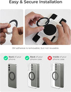 iOttie Universal MagSafe Ring Adapter for Android (2 Pack). Magnetic Adapter Ring Compatible with MagSafe Accessories & Wireless Chargers, Adhesive Magnetic Conversion Kit for Apple iOS & Android