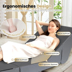 jela Outdoor Chaise Lounge, Waterproof Folding Sofa Bed Lounge Chair, UV Resistant Folding Lounge Chair with Machine Washable Cover, Soft Foam Patio Sofa Chairs Pool Lounge Chaise Chairs (Darkgrey)