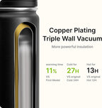 Kids Stainless Steel Water Bottle with Spout Lid-12 oz Vacuum Insulated Wide Mouth Sports Water Bottle for School, BPA Free (Black)