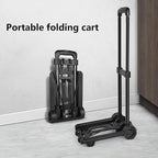 Eujgoov Small Folding Hand Truck 2 Wheels Dolly Portable Luggage Trolley Cart Lightweight for Travel Shopping