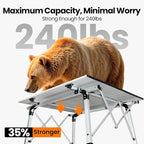 Portable Camping Table with Adjustable Legs, Lightweight Aluminum Folding Table Foldable Table for Outdoor Cooking, Picnic, Beach, Backyards, Square