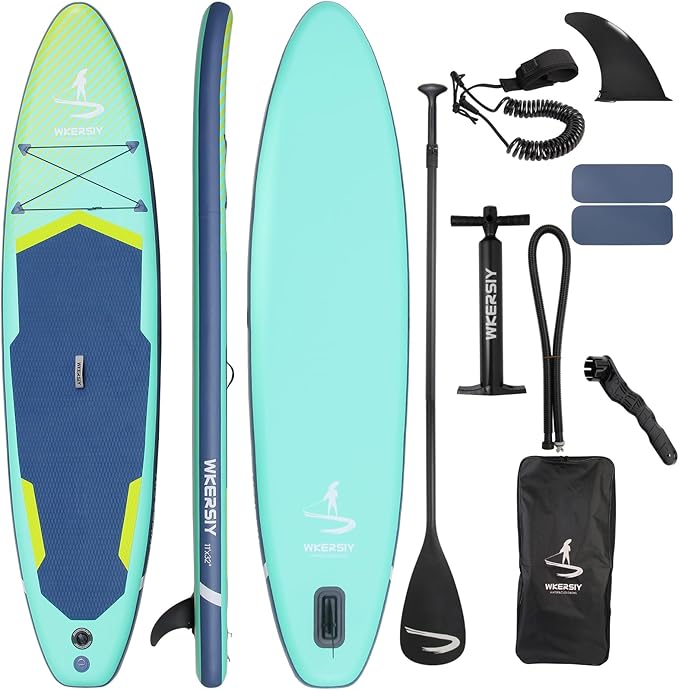 11”32“6 Premium Inflatable Stand Up Paddle Boards with Durable SUP Paddle Board Accessories Wide Stable Design Includes Backpack Required Parts Non-Slip Comfort Deck for Youth & Adults