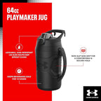 Under Armour Insulated Water Bottle with Handle & Fence Hook, Half Gallon Sports Water Jug, Leak-Resistant & BPA-Free for Baseball, Football & Gym - Breeze Blue/Black, 64oz