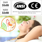 200Pairs Foam Earplugs, 32dB Disposable Noise Reduction Ear Plugs, Hearing Protection Bulk Ear Plugs for Shooting Range, Work, Travel,Concert