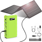 88Wh Portable Power Station with 30W Solar Panel, 24000mAh Solar Generator with Panels Included, Lithium Battery Rechargeable Powered Bank with 110V/65W AC Outlet, DC USB QC3.0 for Emergency Backup