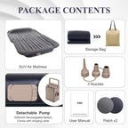 KMZ Inflatable Air Mattress with Built-in Electric Pump -Self Inflatable/Deflation Blow Up Mattress in 90 Seconds- Flocked Top Carbed with Carry Bag for Travel, Camping