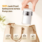 Travel Size Containers Airless Pump Jars with Label 30ml 1 Oz Acrylic Press Hand Cream Jar TSA Approve Leak Proof Refillable Lotion Dispenser Travel Containers for Toiletries Face Moisturizer - 2Pack