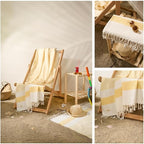 Ruvy Home Basics 2 Pack Turkish Beach Towels – Oversized Quick-Dry Bath Towels (40 x 72 Inches) – 100% Cotton Large Towels for Pool, Yoga, Travel, Camping Essentials, and Bathroom Decor - Yellow