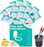 Lemon Portable Toilet Gel, Poo Gel for Potty, Camping Toilet Powder for Bucket, Eco Absorbent Gelling, Portable Urine Packets for Outdoor Recreation Supplies(50)