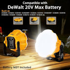 2400LM LED Camping Lantern Light for Dewalt 18V 20V MAX Battery, 3 Adjustable Brightness Cordless Portable LED Work Light Floodlight with Hook for Tent Jobsite Ceiling Light(No Battery)