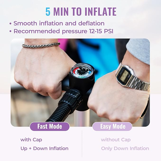 11'6"x35" Extra Wide Stand Up Paddle Board Inflatable for All Levels, 430LBS Capacity SUP Paddleboard with Complete Accessories, Double Acton Pump, Blow Up Paddle Board for Family