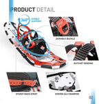 G2 21/25/30 Inches Light Weight Snowshoes for Women Men Youth, Set with Trekking Poles, Tote Bag, Gaiters,Special Fast Ratchet Binding, Orang/Blue/Red Available