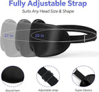 Sleep Eye Mask for Men Women, Silk Sleep Mask for Side Sleeper, Travel Blackout Night Blindfold Eye Shade Cover with Adjustable Strap (Black & Black)