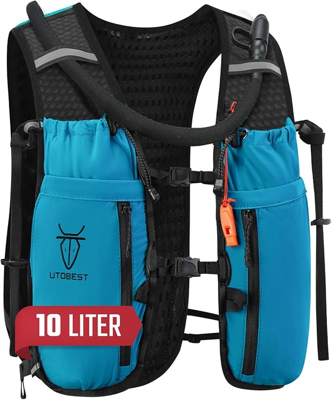 UTOBEST Upgrade Running Hydration Vest 10L, Running Backpack for Women Men Multi-Functional Storage, Adjustable Water Vest for Trail Marathon Race Jogging Cycling