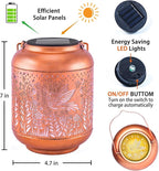 Hummingbird Solar Lanterns Outdoor Waterproof Hanging Solar Lights Hummingbird Gifts for Women/Men Metal Decorative LED Hummingbird Lanterns for Garden Decor,Patio,Lawn,Pathway,Yard