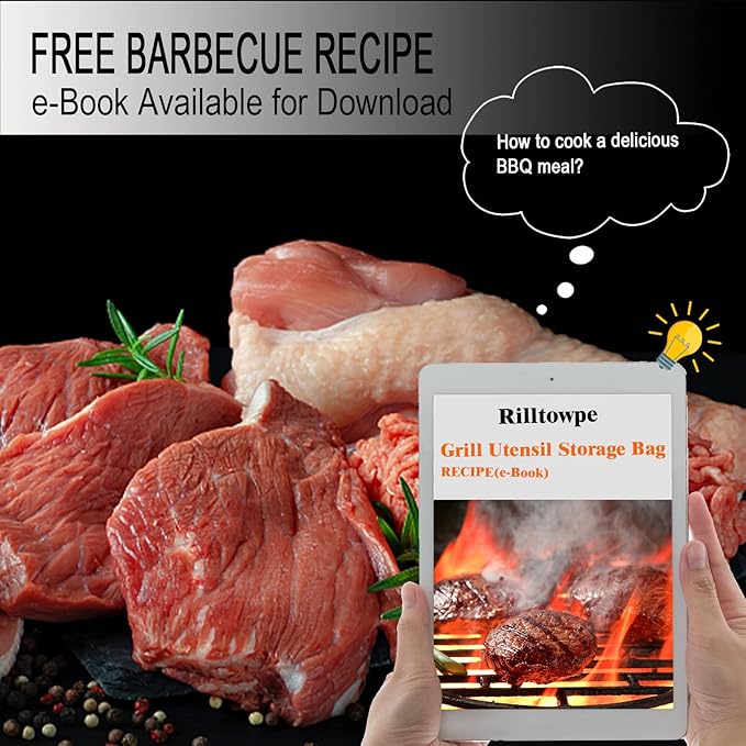 Grill Tool Storage, BBQ tools Bag (Oxford Cloth), Foldable Grilling Bag for Camping and Hiking BBQ. Gift for Men, Give Him a Home Tool.