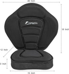 UPWELL Universal Kayak Seat with Detachable Storage Bag & 4 Adjustable Strap, Paddle Board Seat with Memory Foam Padded and Backrest for Kayak, Canoe, Sup