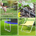 Rebar-Stakes-12-Inch-U-Shaped, Trampoline Stakes High Wind Ground Stakes Heavy Duty Galvanized Anti-Rust Metal Stakes Ground Anchors for Garden Dog Fence Chicken Coop Water Pipe 20pcs