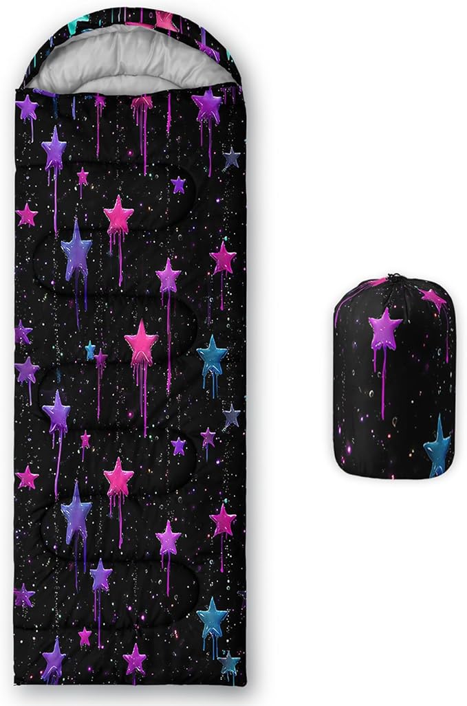 QOOMO Animals Camping Sleeping Bags,3 Season Warm & Cool Weather,Lightweight,Waterproof Sleeping Bags for Adults & Kids,Traveling,and Outdoors,Camping Gear Equipment