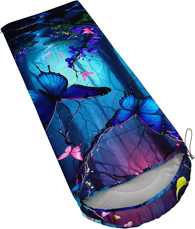 AILONEN Outer Space Astronaut Camping Sleeping Bags,Lightweight & Waterproof,3 Season Warm & Cool Weather,Cartoon Sleeping Bags for Kids,Boys Girls Travelling,Outdoors