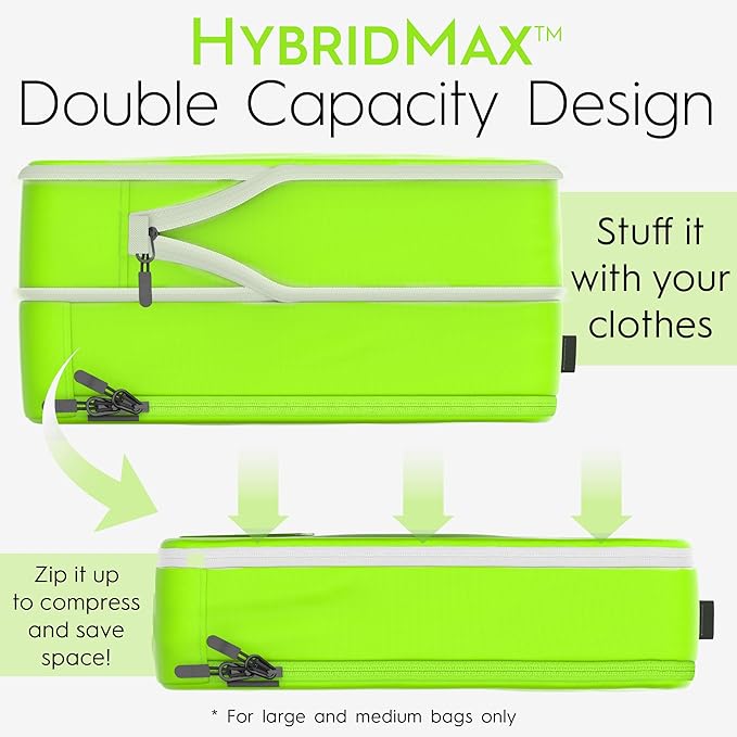 8-Piece Deluxe Compression Packing Cubes Travel - Maximize Space In Luggage With Double Capacity Design, Luxury Compressible Packing Cubes For Travel, Large, Small, & Medium Set