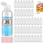 50 Pack Empty 3.4 oz Travel Bottles Tsa Approved Leakproof Plastic Squeezable Small Bottles for Toiletries Liquids Travel Essentials with Flip Cap