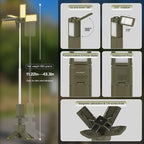 Wireless Magnetic Camping Light with Telescoping Pole (285-1100mm) - 3 Mode Dimmable LED, 14000mAh Portable Power, Waterproof Design for Tent & Outdoor Emergencies