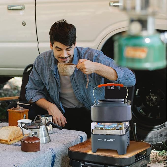 Portable Camping Stove, Powerful Gas Stove, Propane Camp Stove with Carrying Case, 30,000 BTU Small Propane Stove, Gas Burners for Cooking Outdoor Hiking Picnic BBQ