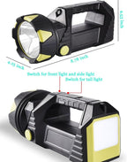 LED Handheld Lantern Searchlights, 15000LM 8 Modes Rechargeable LED Flashlights Spotlight, Outdoors Camping Hunting Lamp Portable Work Light Tail Lights for Indoor Outdoor Emergency