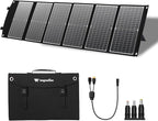 100 Watt Portable Solar Panel, Foldable Solar Panel Charger with Kickstands, QC3.0 USB-A USB-C & DC Output for Phone/Power Station, IP65 Waterproof for Camping Backpacking Hiking RV Blackout