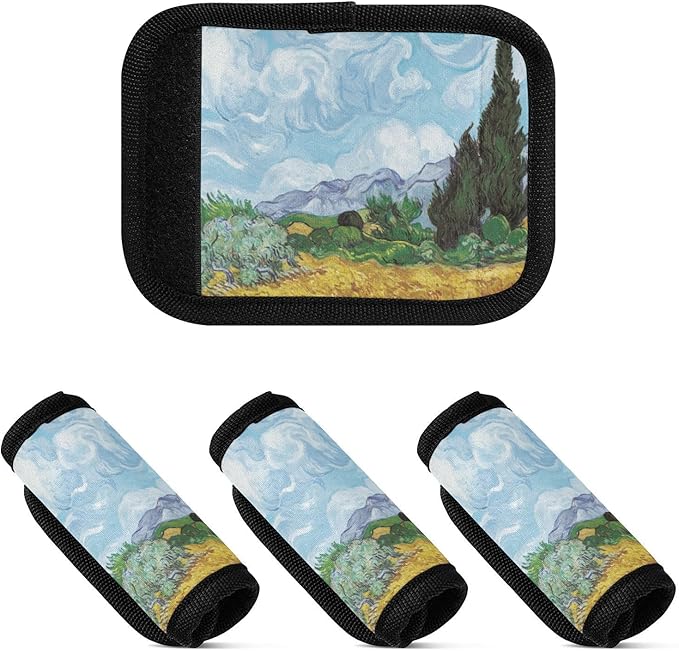 2Pcs Luggage Handle Wrap Suitcase Identifier Handle Covers Tags Soft Travel Bags Luggage Handle Gripper Accessories for Airplane Flying Natural Scenery Vango
