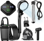 InkTrail Portable Camping Shower with Heater, Long-Lasting 6000mAh Rechargeable Camping Shower with Sprayer Head,4 Spray Modes,IPX7 Waterproof Outdoor Camp Pump for Hiking, Travel, Car, Pet