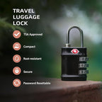Luggage Locks TSA Approved, Combination Lock for Locker, Travel Essentials Small Padlock Combination, Padlock with Code for Gym Locker, Suitcase, Cabinet, Gun Case, Backpack, Bag, Zipper