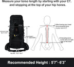 N NEVO RHINO Internal Frame Hiking Backpack 50/60/65/70/80L, Mountain Climbing Camping Backpack Daypack Waterproof Rain Cover