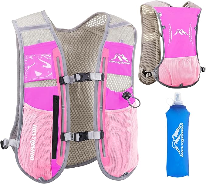 Hydration Vest Pack Backpack, Running Vest for Women Men Adjustable Chest Straps Running Hydration Vest for Trail Hiking