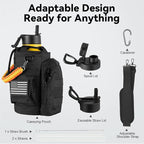 KXIAOCHEN Insulated Water Bottle, Stainless Steel Water Bottle, 2 Lids (Straw and Handle Lid),Wide Mouth Metal Water Bottles Keep Hot and Cold, Double Walled, Thermo Mug, Metal Canteen