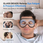 YFONG Weighted Sleep Mask, Women Men 3D Eye Mask Blocking Lights Sleeping Mask (4.2oz/120g), Pressure Relief Night Sleep Eye Mask with Adjustable Strap, Eye Cover Blindfold for Travel Nap Yoga, Gray