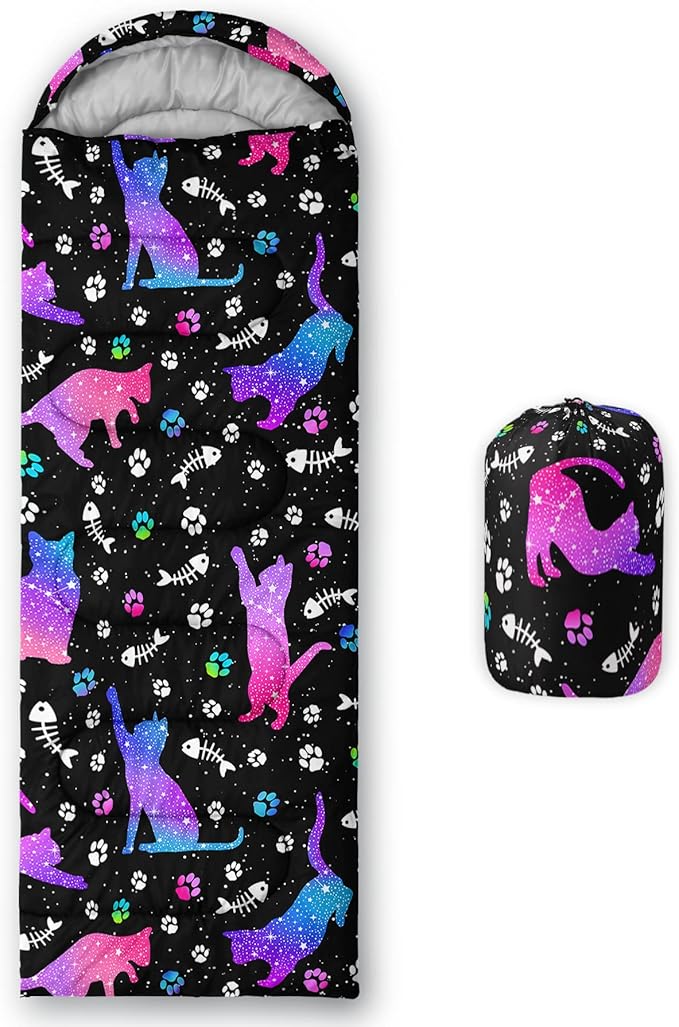 QOOMO Animals Camping Sleeping Bags,3 Season Warm & Cool Weather,Lightweight,Waterproof Sleeping Bags for Adults & Kids,Traveling,and Outdoors,Camping Gear Equipment