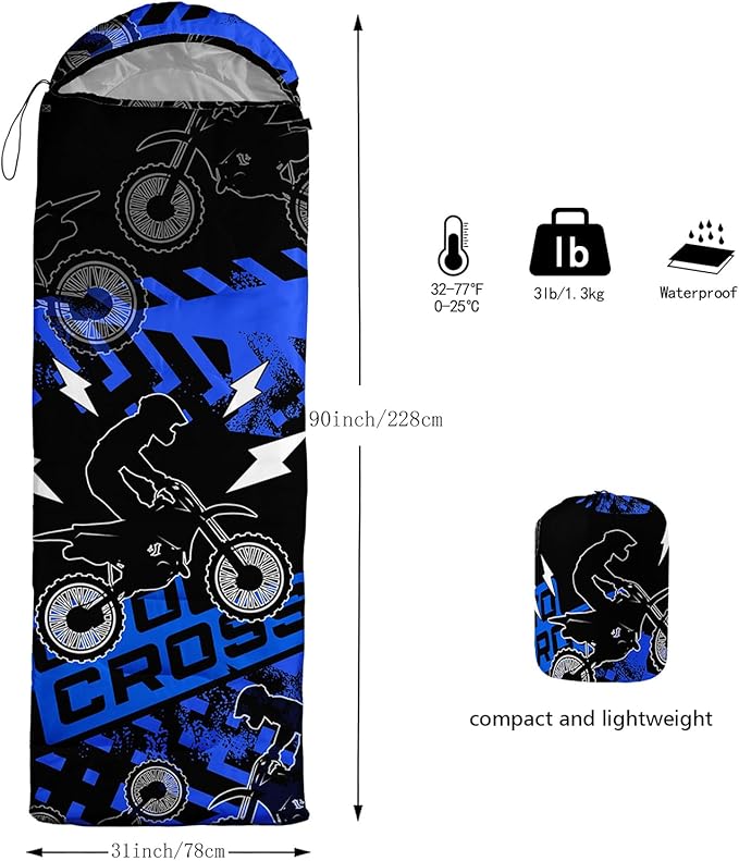 QOOMO Camping Sleeping Bags,3 Season Warm & Cool Weather,Lightweight,Waterproof Sleeping Bags for Adults & Kids,Traveling,and Outdoors,Camping Gear Equipment