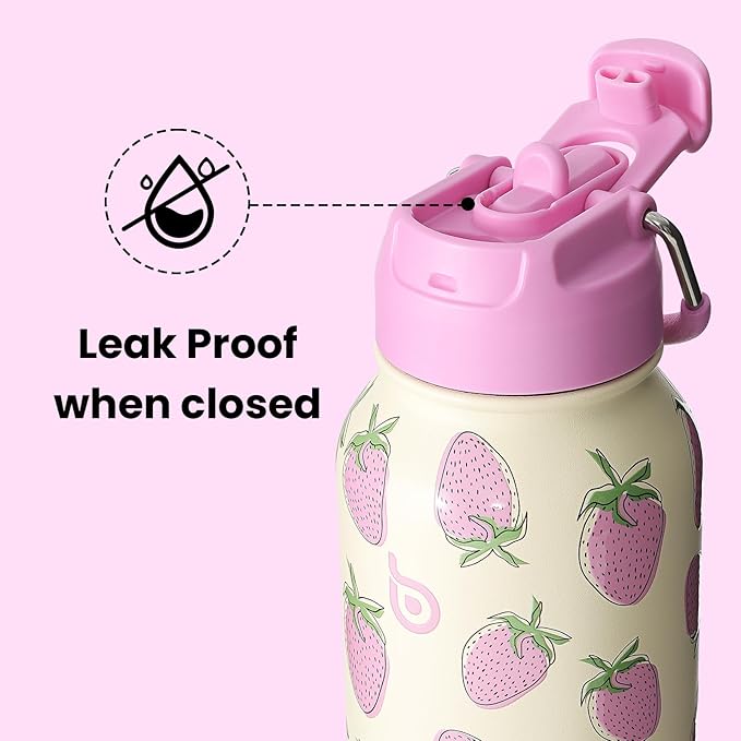 BOTTLE BOTTLE 32oz Insulated Water Bottle Stainless Steel Sport Water Bottle with Straw Dual-use Lid Design for Gym with Pill Box