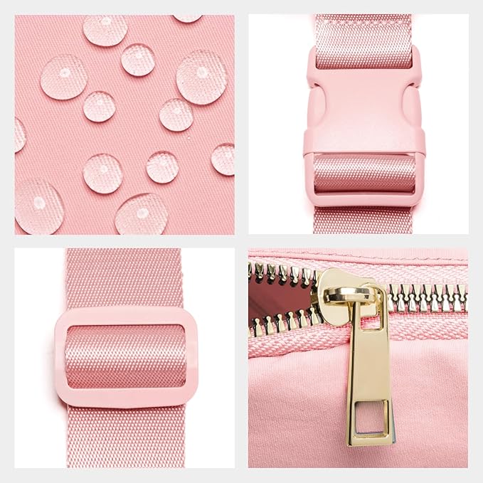 Gitus Customizable Belt Bag Fanny Pack for Girls Age 6-8 & 8-10 with Initial - Trendy Teen Girl Gifts (Light Pink)