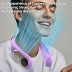 Portable Neck Fan,Personal Wearable Bladeless Fan,LED Display,4-Speeds,6000mAh USB Rechargeable,360° Strong Cooling Wind,Hands Free,Long Lasting,Birthday Gifts for Men Women Dad Mom (Purple)