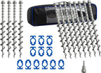 Homeon Wheels 12 Pcs Camping Ground Anchors Aluminum Screw Heavy Duty Metal Non-Rust Cast Tent Anchors for Securing Animals, Tent, Canopies, Sheds, Swing Sets, Car Ports, Trampoline