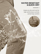 FREE SOLDIER Men's Outdoor Cargo Hiking Pants with Belt Lightweight Waterproof Quick Dry Tactical Pants Nylon Spandex