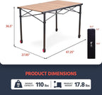 OUTSIDER Folding Camping Table Adjustable Height Foldable Roll-up Aluminum Camp Table Portable Table with Carry Bag - for Outdoor Cooking, Beach, Picnic, BBQ, Travel Style2